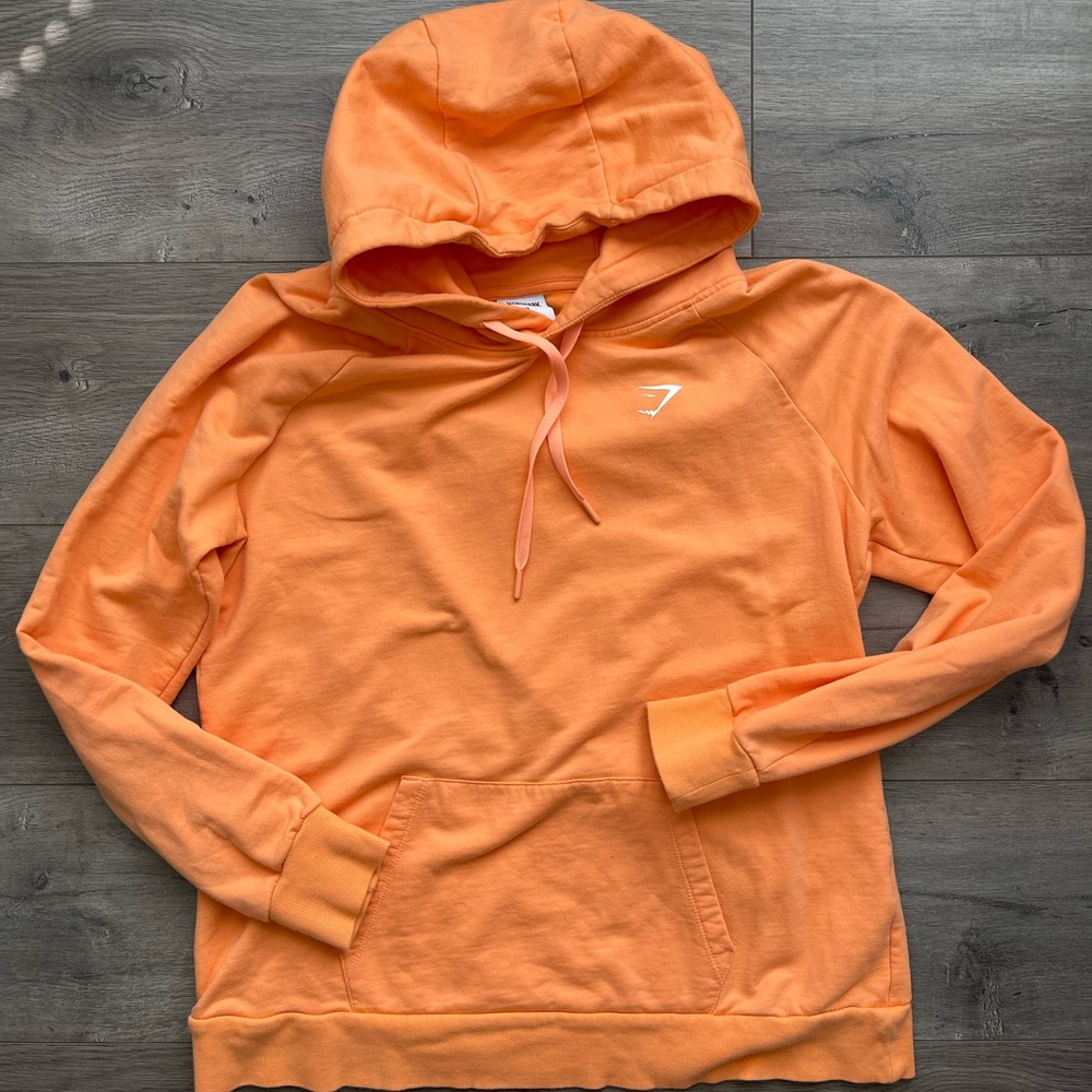Orange gymshark lightweight Hoodie sweatshirt unisex XL